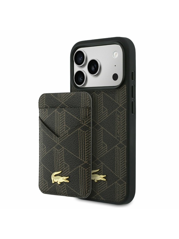Lacoste Lacoste PVC Blend MagSafe Zadní Kryt + Peněženka pro iPhone 17 Pro Brown