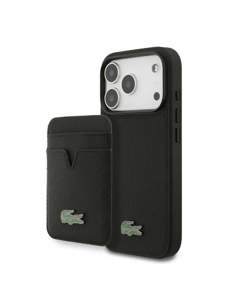 Lacoste Lacoste Iconic Petit Pique MagSafe Zadní Kryt + Peněženka pro iPhone 17 Pro Black