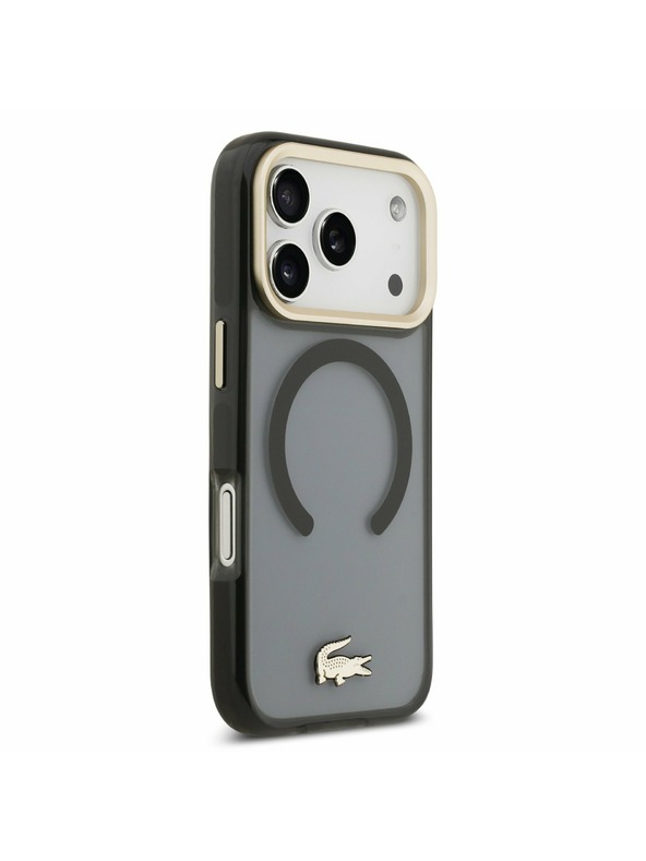 Lacoste Lacoste PC/TPU Frosted Finish Gold Logo MagSafe Zadní Kryt pro iPhone 17 Pro Black