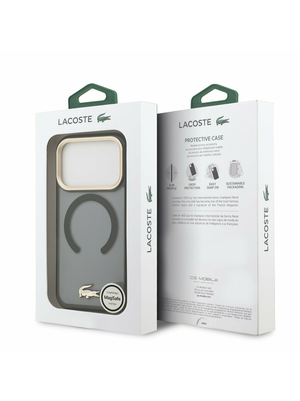 Lacoste Lacoste PC/TPU Frosted Finish Gold Logo MagSafe Zadní Kryt pro iPhone 17 Pro Black