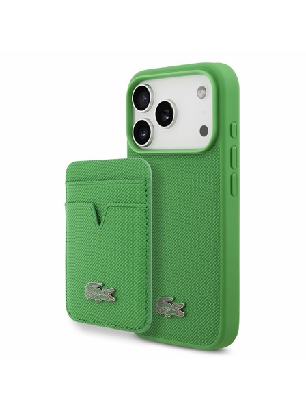 Lacoste Lacoste Iconic Petit Pique MagSafe Zadní Kryt + Peněženka pro iPhone 17 Pro Green