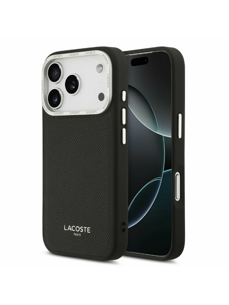 Lacoste Lacoste PU Leather Champs Elysees MagSafe Zadní Kryt pro iPhone 17 Pro Black
