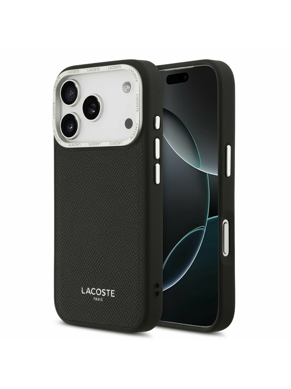 Lacoste Lacoste PU Leather Champs Elysees MagSafe Zadní Kryt pro iPhone 17 Pro Black