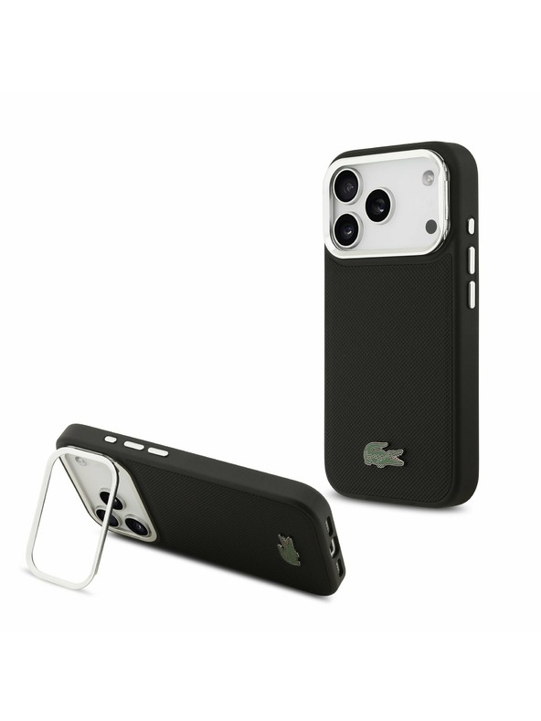Lacoste Lacoste Iconic Petit Pique Camera Stand MagSafe Zadní Kryt pro iPhone 17 Pro Black