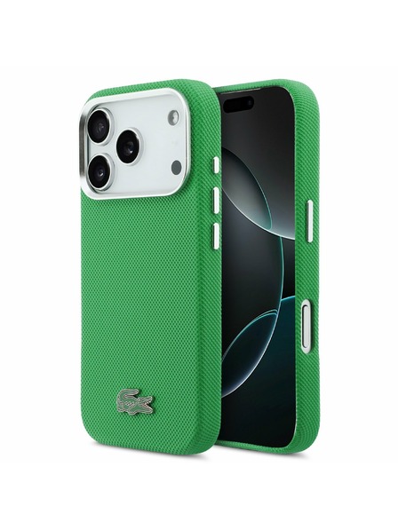 Lacoste Lacoste PVC Iconic Petit Pique Metal Logo MagSafe Zadní Kryt pro iPhone 17 Pro Green
