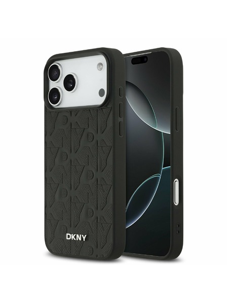 DKNY DKNY PU Leather Grid Pattern Magsafe Zadní Kryt pro iPhone 17 Pro Max Black