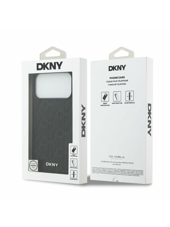 DKNY DKNY PU Leather Grid Pattern Magsafe Zadní Kryt pro iPhone 17 Pro Max Black
