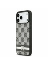 DKNY DKNY PU Leather Checkered Pattern and Stripe Zadní Kryt pro iPhone 17 Pro Max Black