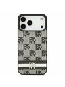 DKNY DKNY PU Leather Checkered Pattern and Stripe Zadní Kryt pro iPhone 17 Pro Max Black