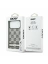 DKNY DKNY PU Leather Checkered Pattern and Stripe Zadní Kryt pro iPhone 17 Pro Max Black
