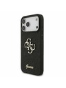 Guess Guess PU Fixed Glitter 4G Metal Logo Zadní Kryt pro iPhone 17 Pro Max Black