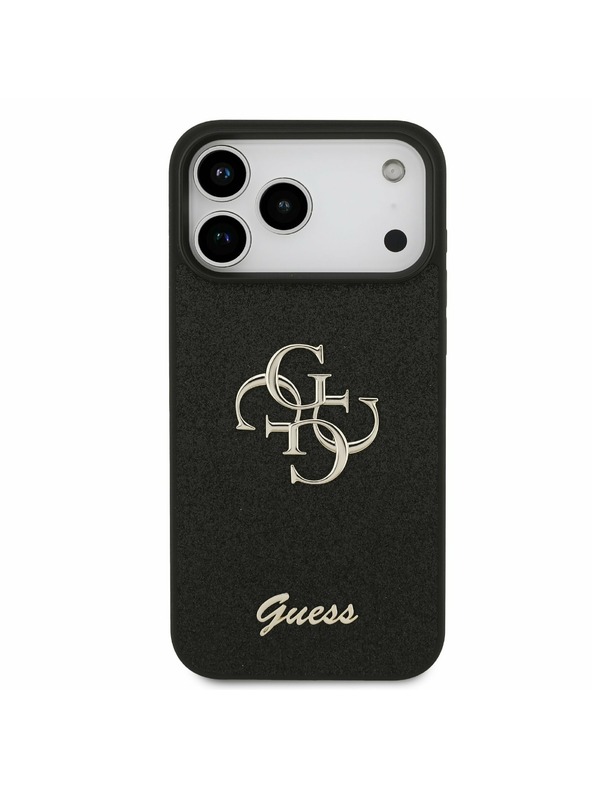 Guess Guess PU Fixed Glitter 4G Metal Logo Zadní Kryt pro iPhone 17 Pro Max Black