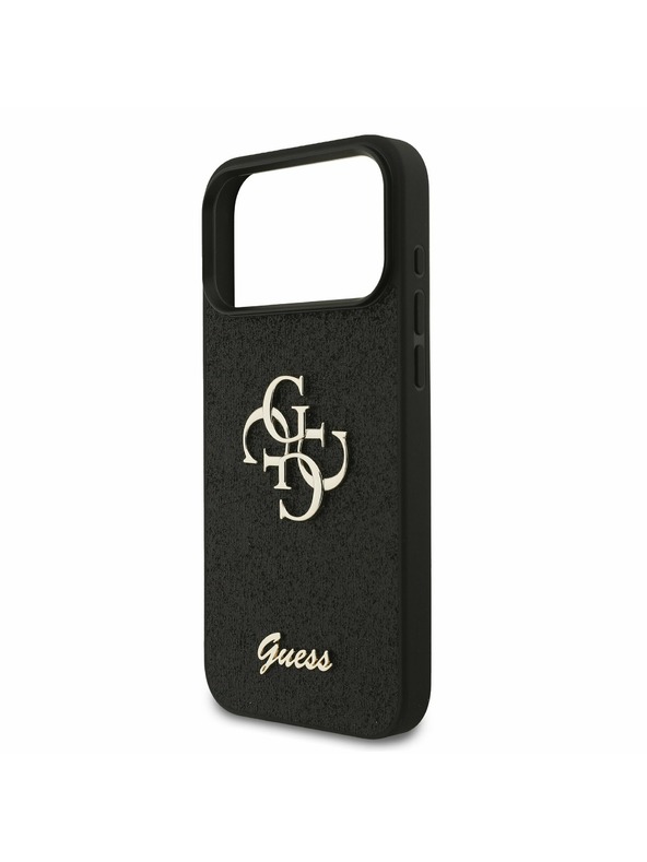 Guess Guess PU Fixed Glitter 4G Metal Logo Zadní Kryt pro iPhone 17 Pro Max Black