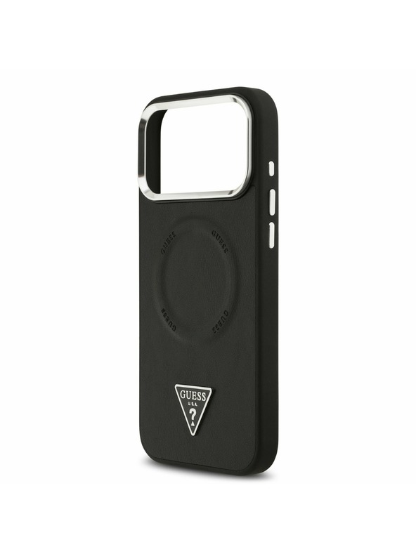 Guess Guess PU Leather Triangle Logo MagSafe Zadní Kryt pro iPhone 17 Pro Max Black