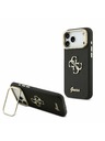 Guess Guess PU Grained 4G Logo Stand Camera Frame Zadní Kryt pro iPhone 17 Pro Max Black