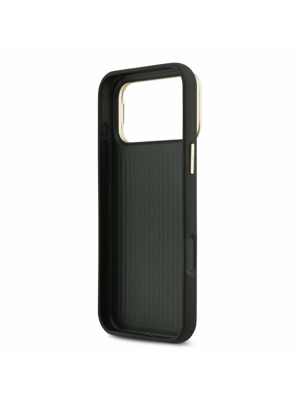 Guess Guess PU Grained 4G Logo Stand Camera Frame Zadní Kryt pro iPhone 17 Pro Max Black