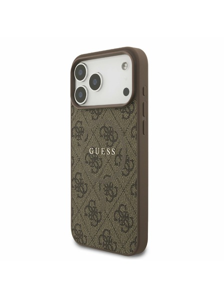 Guess Guess PU Leather 4G Colored Ring MagSafe Zadní Kryt pro iPhone 17 Pro Max Brown