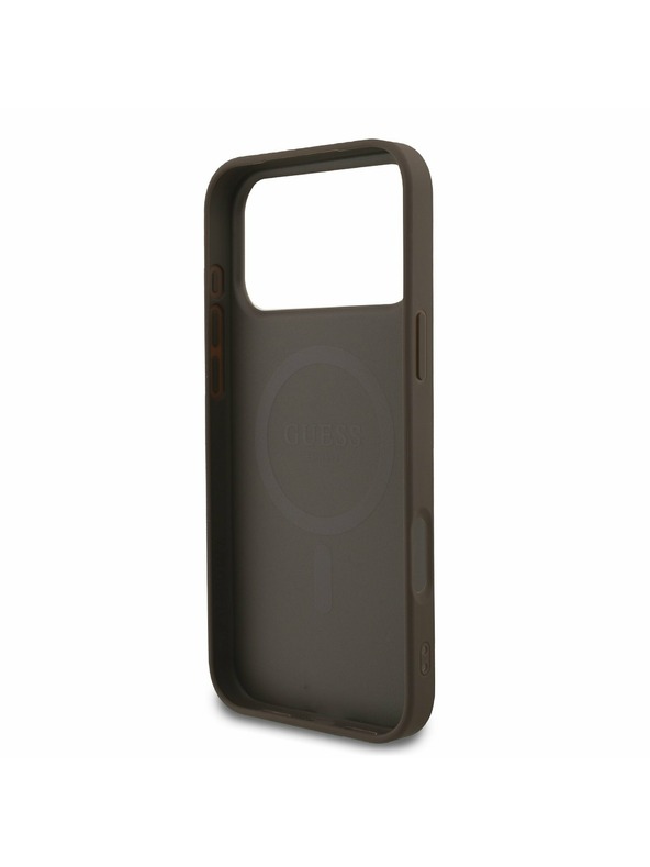 Guess Guess PU Leather 4G Colored Ring MagSafe Zadní Kryt pro iPhone 17 Pro Max Brown