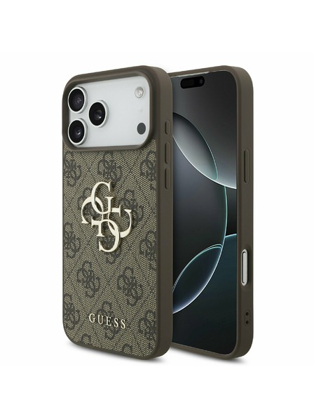 Guess Guess PU 4G Metal Logo Zadní Kryt pro iPhone 17 Pro Max Brown