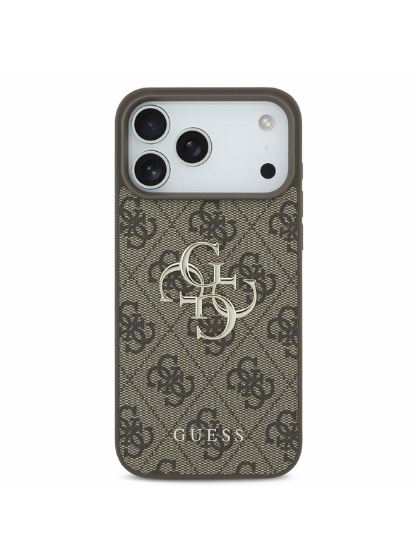 Guess Guess PU 4G Metal Logo Zadní Kryt pro iPhone 17 Pro Max Brown
