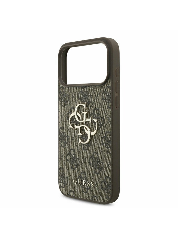 Guess Guess PU 4G Metal Logo Zadní Kryt pro iPhone 17 Pro Max Brown