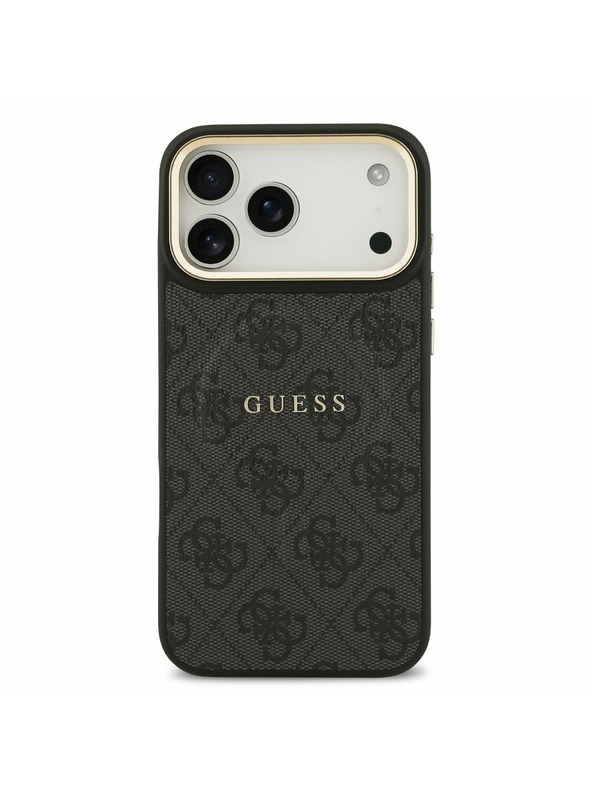 Guess Guess PU Leather 4G Gold Frame MagSafe Zadní Kryt pro iPhone 17 Pro Max Black