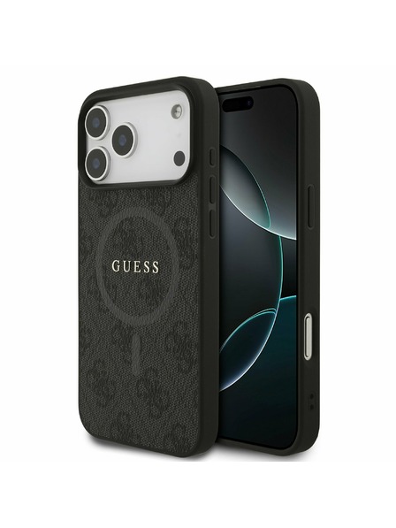 Guess Guess PU Leather 4G Colored Ring MagSafe Zadní Kryt pro iPhone 17 Pro Max Black