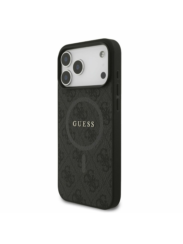 Guess Guess PU Leather 4G Colored Ring MagSafe Zadní Kryt pro iPhone 17 Pro Max Black