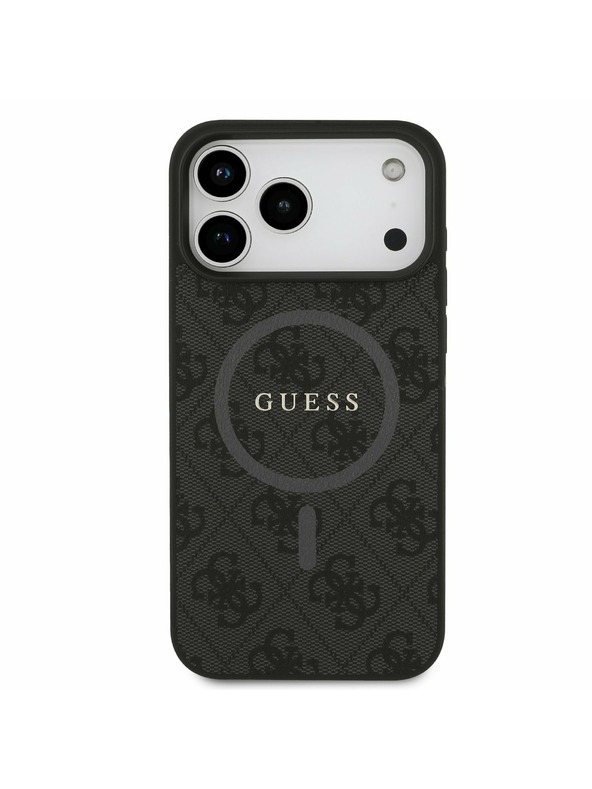Guess Guess PU Leather 4G Colored Ring MagSafe Zadní Kryt pro iPhone 17 Pro Max Black