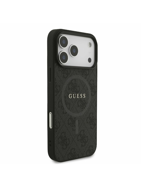 Guess Guess PU Leather 4G Colored Ring MagSafe Zadní Kryt pro iPhone 17 Pro Max Black