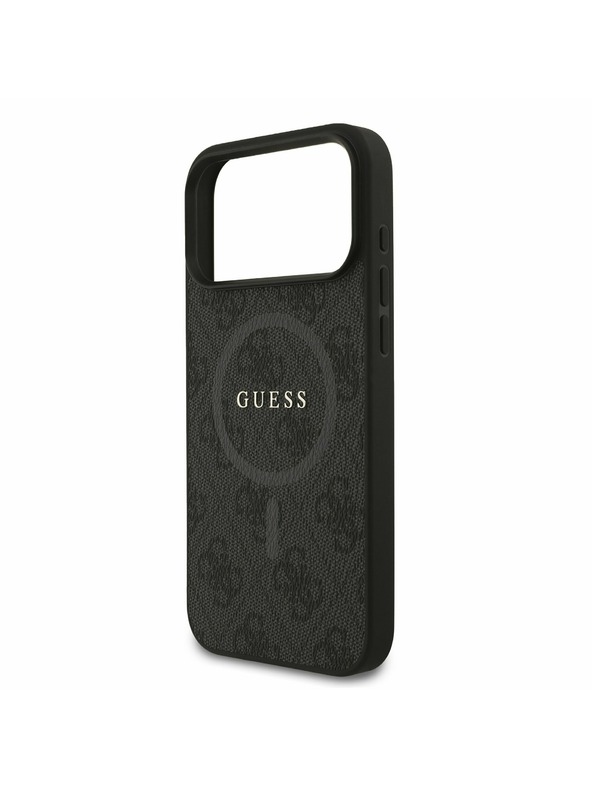 Guess Guess PU Leather 4G Colored Ring MagSafe Zadní Kryt pro iPhone 17 Pro Max Black