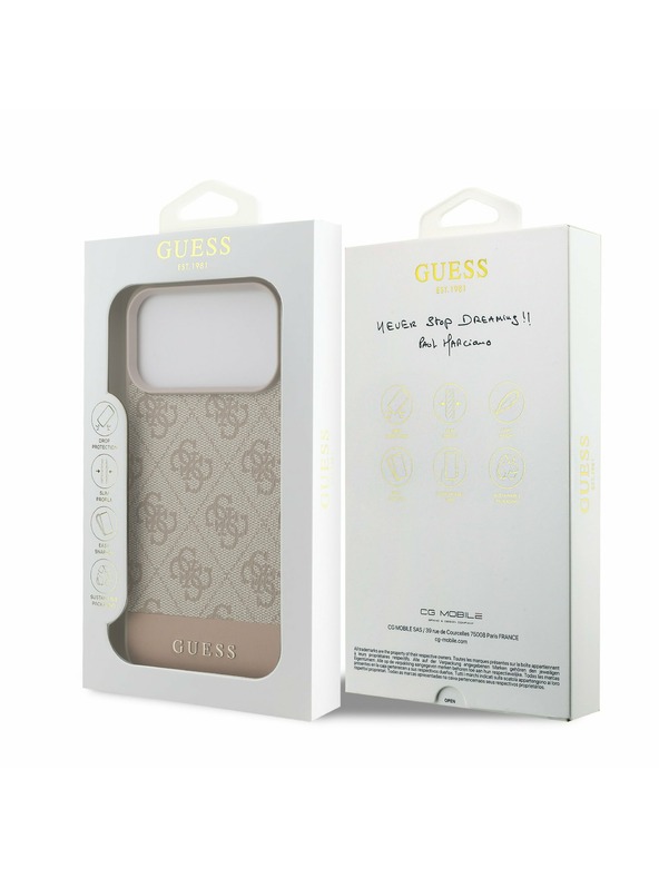 Guess Guess PU 4G Stripe Zadní Kryt pro iPhone 17 Pro Max Pink