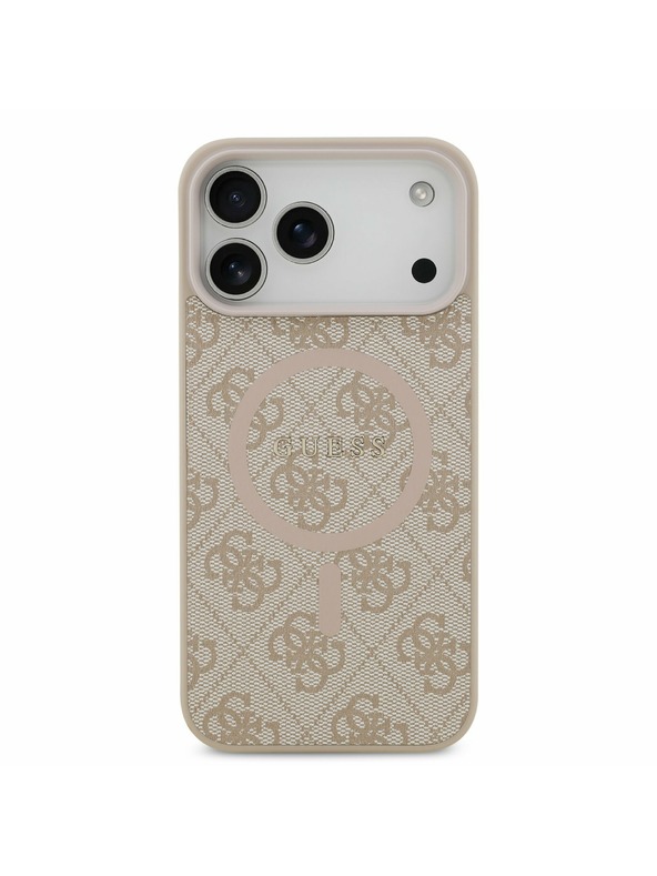 Guess Guess PU Leather 4G Colored Ring MagSafe Zadní Kryt pro iPhone 17 Pro Max Pink
