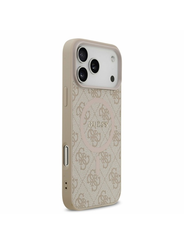 Guess Guess PU Leather 4G Colored Ring MagSafe Zadní Kryt pro iPhone 17 Pro Max Pink
