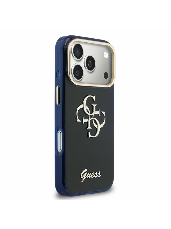 Guess Guess IML 4G Script Metal Logo Zadní Kryt pro iPhone 17 Pro Max Blue