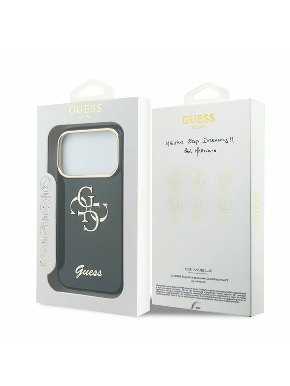 Guess Guess IML 4G Script Metal Logo Zadní Kryt pro iPhone 17 Pro Max Blue