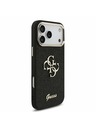 Guess Guess PU Fixed Glitter 4G Metal Frame Zadní Kryt pro iPhone 17 Pro Max Black