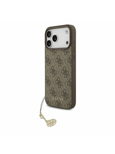 Guess Guess 4G Charm MagSafe Zadní Kryt pro iPhone 17 Pro Max Tone on Tone Brown