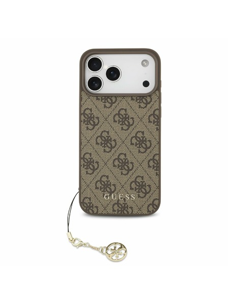 Guess Guess 4G Charm MagSafe Zadní Kryt pro iPhone 17 Pro Max Tone on Tone Brown