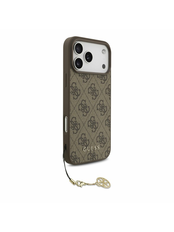 Guess Guess 4G Charm MagSafe Zadní Kryt pro iPhone 17 Pro Max Tone on Tone Brown