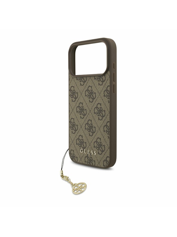 Guess Guess 4G Charm MagSafe Zadní Kryt pro iPhone 17 Pro Max Tone on Tone Brown