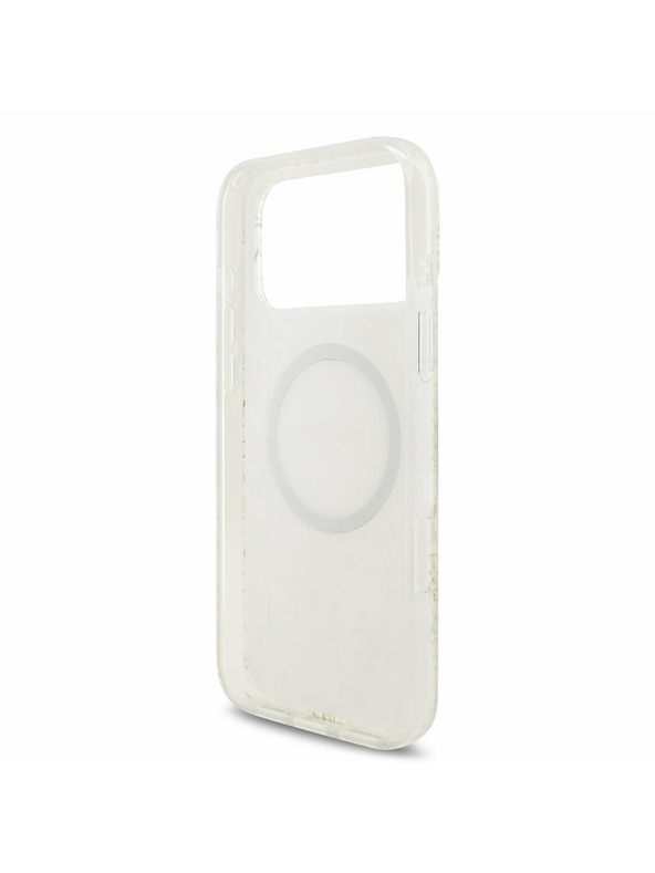 Guess Guess IML Flowers Allover Strap MagSafe Zadní Kryt pro iPhone 17 Pro Max White