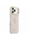 Guess Guess PU Grained 4G Logo Stand Camera Frame Zadní Kryt pro iPhone 17 Pro Max Pink