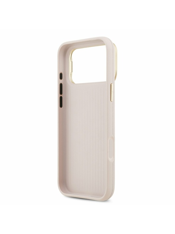 Guess Guess PU Grained 4G Logo Stand Camera Frame Zadní Kryt pro iPhone 17 Pro Max Pink