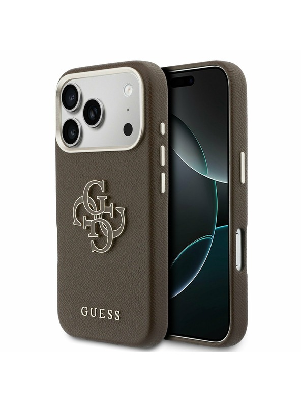 Guess Guess PU Resin Logo Zadní Kryt pro iPhone 17 Pro Max Brown