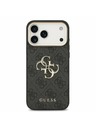Guess Guess PU Leather 4G Metal Logo Gold Frame Zadní Kryt pro iPhone 17 Pro Max Black