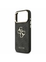 Guess Guess PU Leather 4G Metal Logo Gold Frame Zadní Kryt pro iPhone 17 Pro Max Black
