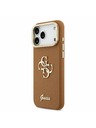 Guess Guess PU Grained 4G Logo Stand Camera Frame Zadní Kryt pro iPhone 17 Pro Max Brown