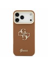 Guess Guess PU Grained 4G Logo Stand Camera Frame Zadní Kryt pro iPhone 17 Pro Max Brown