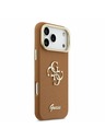 Guess Guess PU Grained 4G Logo Stand Camera Frame Zadní Kryt pro iPhone 17 Pro Max Brown